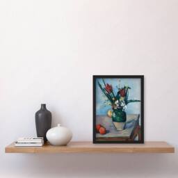 Artery8 Paul Cezanne Framed Wall Art The Vase of Tulips Still Life Painting - Size: A4 - thumbnail 2