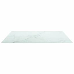 Berkfield Home Table Top White 80x80 cm 6 mm Tempered Glass with Marble Design - thumbnail 3