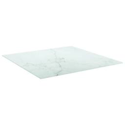 Berkfield Home Table Top White 80x80 cm 6 mm Tempered Glass with Marble Design - thumbnail 2