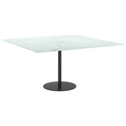 Berkfield Home Table Top White 80x80 cm 6 mm Tempered Glass with Marble Design - thumbnail 4