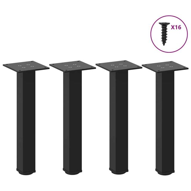 Berkfield Home Coffee Table Legs 4 pcs Black 30-32 cm Steel - image 1