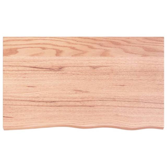 Berkfield Home Wall Shelf Light Brown 100x60x2 cm Treated Solid Wood Oak - Size: 100 x 60 x 2 cm - image 1