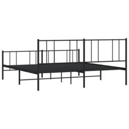Berkfield Home Metal Bed Frame with Headboard & Footboard Black 200x200 cm - thumbnail 8