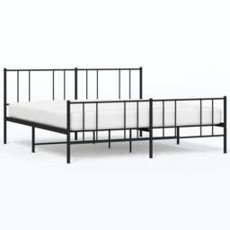 Berkfield Home Metal Bed Frame with Headboard & Footboard Black 200x200 cm - thumbnail 3