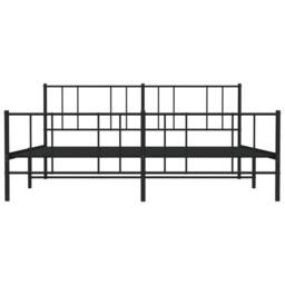 Berkfield Home Metal Bed Frame with Headboard & Footboard Black 200x200 cm - thumbnail 6