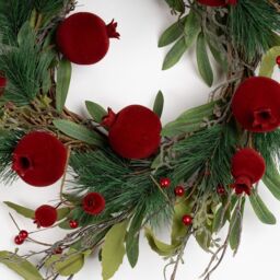 Scottish Everlastings Ltd 45cm Pomegranate Wreath in Red - thumbnail 3