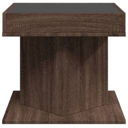 Berkfield Home Coffee Table with LED Brown Oak 50x50x45 cm Engineered Wood - Size: 50 x 50 x 45 cm - thumbnail 7