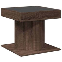 Berkfield Home Coffee Table with LED Brown Oak 50x50x45 cm Engineered Wood - Size: 50 x 50 x 45 cm - thumbnail 8