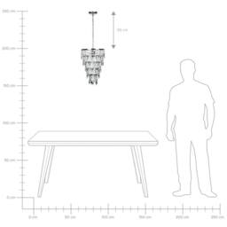 Wyld and Coco Silver Pendant Lamp Faux Crystals Glam Iron Chandelier - thumbnail 8