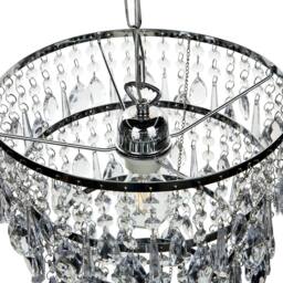 Wyld and Coco Silver Pendant Lamp Faux Crystals Glam Iron Chandelier - thumbnail 6
