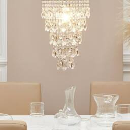 Wyld and Coco Silver Pendant Lamp Faux Crystals Glam Iron Chandelier - thumbnail 1