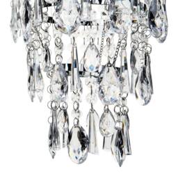 Wyld and Coco Silver Pendant Lamp Faux Crystals Glam Iron Chandelier - thumbnail 5