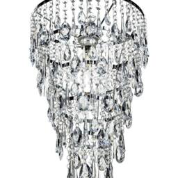 Wyld and Coco Silver Pendant Lamp Faux Crystals Glam Iron Chandelier - thumbnail 2