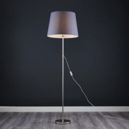 ValueLights Charlie Modern Stem Brushed Chrome Floor Lamp in Metallic Silver - thumbnail 3