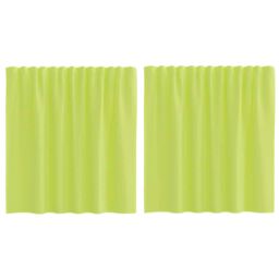 Berkfield Home Voile Curtains with Rod Pockets 2 pcs Apple Green - thumbnail 2
