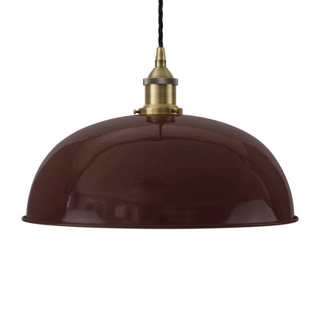 SE Home Burgundy Red Worcester Pendant Light - Antique Brass - Black Twisted - image 1