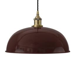 SE Home Burgundy Red Worcester Pendant Light - Antique Brass - Black Twisted - thumbnail 1