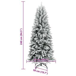 Berkfield Home Beautiful Artificial Christmas Tree with Flocked Snow 240 cm PVC&PE in White - thumbnail 8
