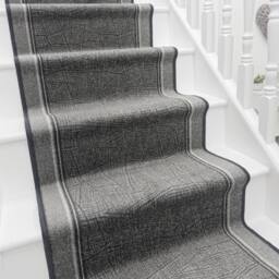 runrug Stair Runner Carpet - Soft & Comfortable, 8mm - 'Gala' in Dark Grey - Size: 100 cm x 690 cm - thumbnail 1
