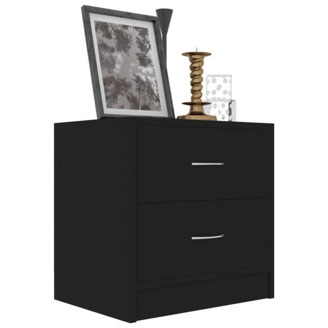Berkfield Home Elegant Bedside Cabinet Black 40x30x40 cm Engineered Wood - Size: 40 x 30 x 40 cm - image 1