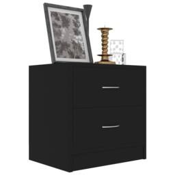 Berkfield Home Elegant Bedside Cabinet Black 40x30x40 cm Engineered Wood - Size: 40 x 30 x 40 cm - thumbnail 1