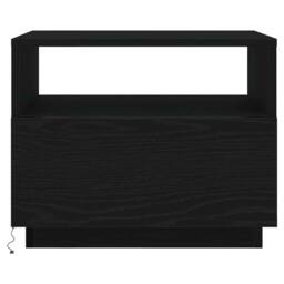Berkfield Home Coffee Table with LED Lights Black Oak 50x49x40 cm - Size: 50 x 49 x 40 cm - thumbnail 6