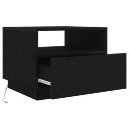 Berkfield Home Coffee Table with LED Lights Black Oak 50x49x40 cm - Size: 50 x 49 x 40 cm - thumbnail 9