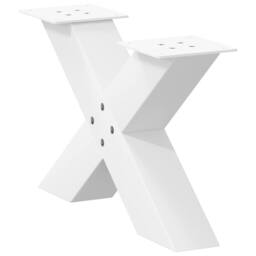 Berkfield Home Coffee Table Legs X-Shaped 2 pcs White 60x(30-31) cm Steel - thumbnail 4