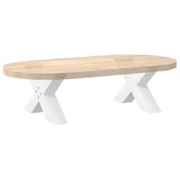 Berkfield Home Coffee Table Legs X-Shaped 2 pcs White 60x(30-31) cm Steel - thumbnail 8