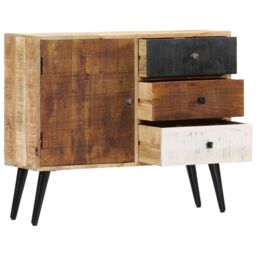 Berkfield Home Sideboard 88x30x73 cm Solid Mango Wood in Brown - Size: 88 x 30 x 73 cm - thumbnail 4