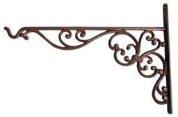 Primrose Cast Iron Wall Bracket Hook for Hanging Baskets Lanterns 35cm in Dark Grey
