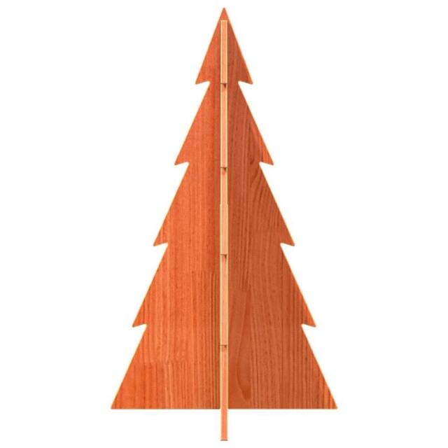 Berkfield Home Festive Wooden Christmas Tree for Decoration Wax Brown 80 cm Soli - image 1
