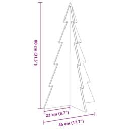 Berkfield Home Festive Wooden Christmas Tree for Decoration Wax Brown 80 cm Soli - thumbnail 8