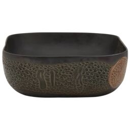 Berkfield Home Countertop Basin Black Rectangular 48x37.5x13.5 cm Ceramic - thumbnail 5