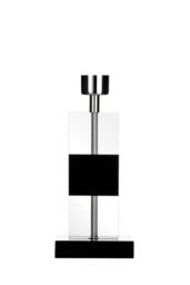 Orsina Elegant Black Crystal Lamp Base, Sculpted Crystal Table Lamp Base, Rectangular Glass Lamp Stand For Lounge