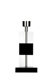 Orsina Elegant Black Crystal Lamp Base, Sculpted Crystal Table Lamp Base, Rectangular Glass Lamp Stand For Lounge - thumbnail 2
