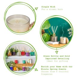 Nicola Spring Pomelo & Passion Fruit Candle & Diffuser Set - 130g Jar + 200ml Diff in Grey - thumbnail 4
