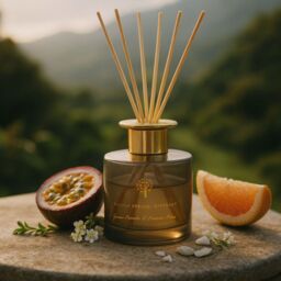 Nicola Spring Pomelo & Passion Fruit Candle & Diffuser Set - 130g Jar + 200ml Diff in Grey - thumbnail 3