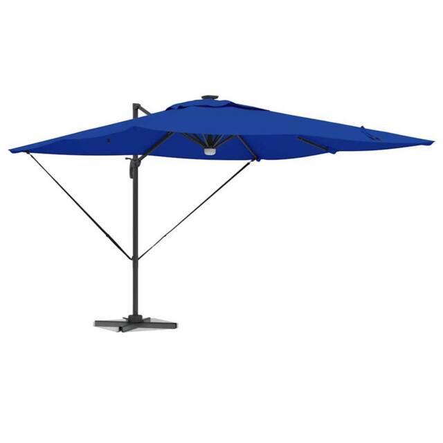 Berkfield Home Modern Cantilever Roma Parasol with LEDs Azure Blue 286x285x270 c - image 1