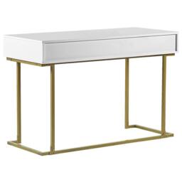 Wyld and Coco Console Table White with Gold Base 2 Drawers 115 x 50 cm - thumbnail 9
