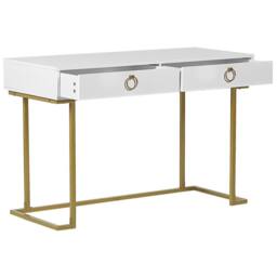 Wyld and Coco Console Table White with Gold Base 2 Drawers 115 x 50 cm - thumbnail 6