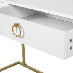 Wyld and Coco Console Table White with Gold Base 2 Drawers 115 x 50 cm - thumbnail 7