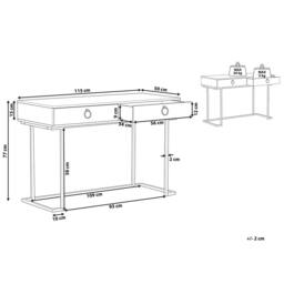 Wyld and Coco Console Table White with Gold Base 2 Drawers 115 x 50 cm - thumbnail 3