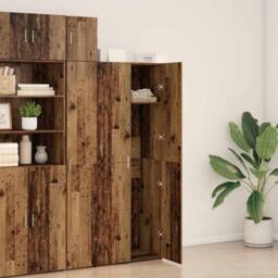 Berkfield Home Highboard Old Wood 70x42.5x185 cm Engineered Wood in Brown - thumbnail 4