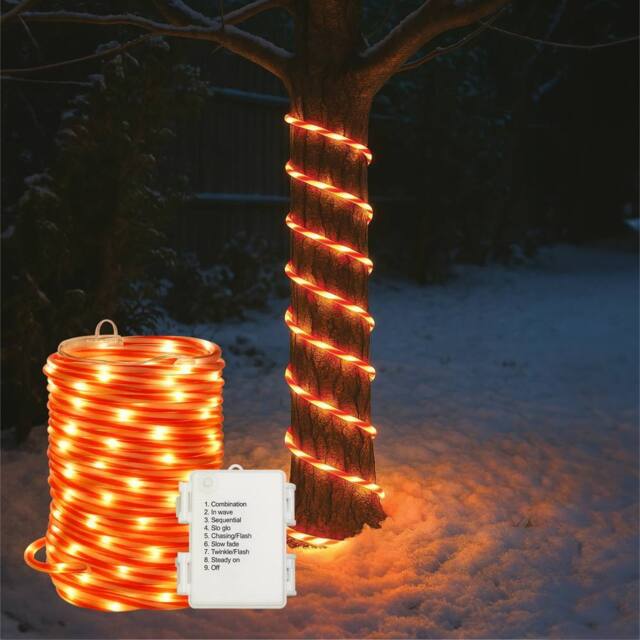 mysmartbuy 10 m Multi-Colour or Candy Cane Rope Light 100 LED Battery Operated in Red - Size: 10m - image 1