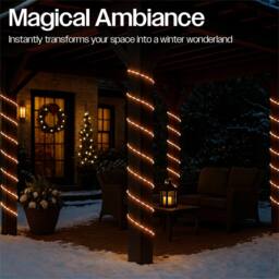 mysmartbuy 10 m Multi-Colour or Candy Cane Rope Light 100 LED Battery Operated in Red - Size: 10m - thumbnail 3