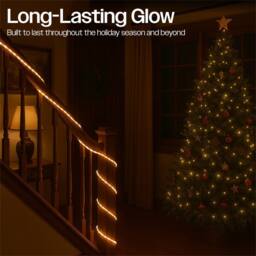 mysmartbuy 10 m Multi-Colour or Candy Cane Rope Light 100 LED Battery Operated in Red - Size: 10m - thumbnail 6