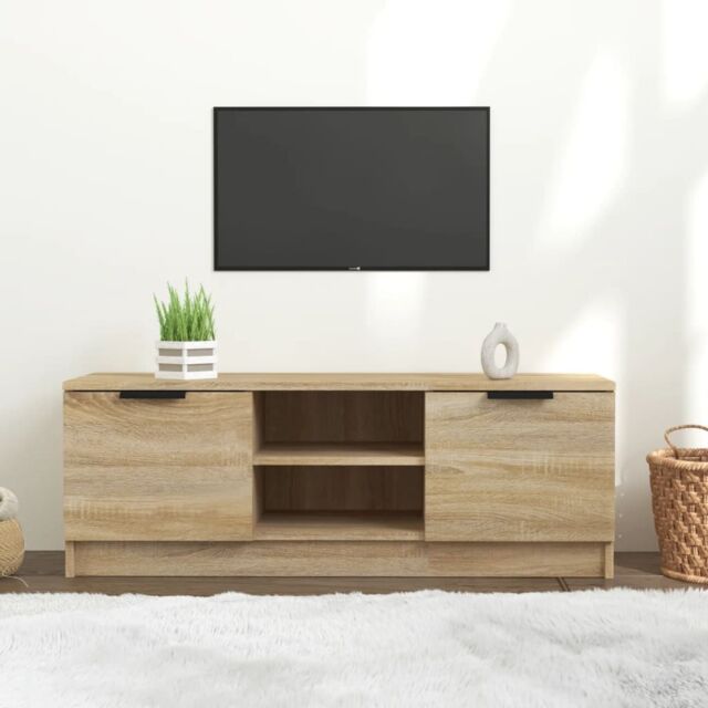 Berkfield Home TV Cabinet Sonoma Oak 102x35x36.5 cm Engineered Wood in Brown - image 1