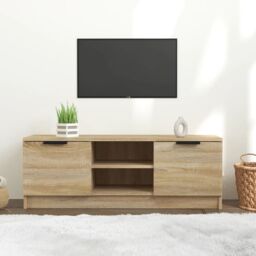 Berkfield Home TV Cabinet Sonoma Oak 102x35x36.5 cm Engineered Wood in Brown - thumbnail 1