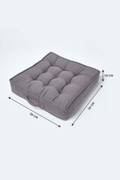 Homescapes Cotton Armchair Booster Cushion in Charcoal - Size: 50 cm x 50 cm - thumbnail 5